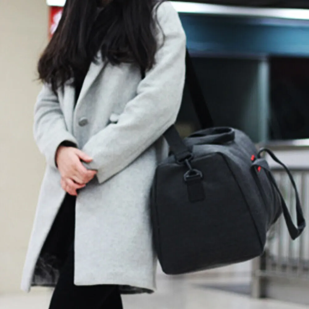 US 1-2Pc Sport Travel Luggage Handbag Tote Shoulder Military Canva Duffle GymBag