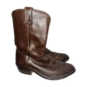 USA VINTAGE JUSTIN 3826 BROWN LEATHER FARM &amp; RANCH BOSS TRUCKER WORK BOOTS 9.5 E