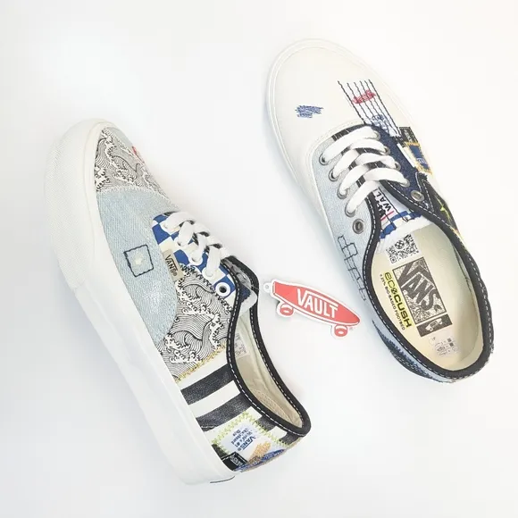 Vans Authentic VR3 Patchwork Grey Blue White Casual Fashion Skateboard sneakers