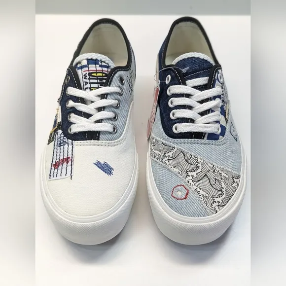 Vans Authentic VR3 Patchwork Grey Blue White Casual Fashion Skateboard sneakers