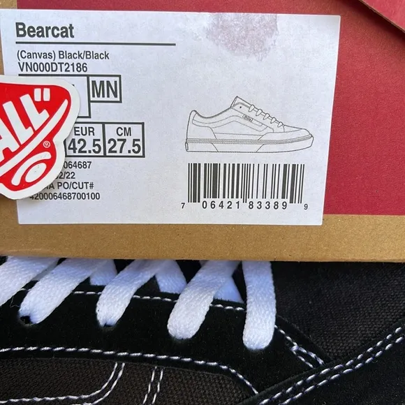 Vans Bearcat Canvas Black/White Men’s sneakers - skateboard  -athletic shoes