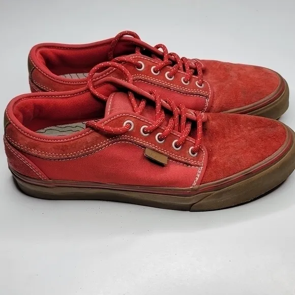 VANS CHUKKA LOW Ultra‎ Cush PRO Explorer Red Skateboard Shoes Size 8.5 Mens