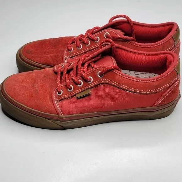 VANS CHUKKA LOW Ultra‎ Cush PRO Explorer Red Skateboard Shoes Size 8.5 Mens