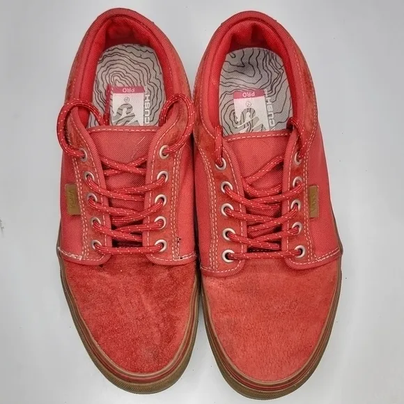 VANS CHUKKA LOW Ultra‎ Cush PRO Explorer Red Skateboard Shoes Size 8.5 Mens
