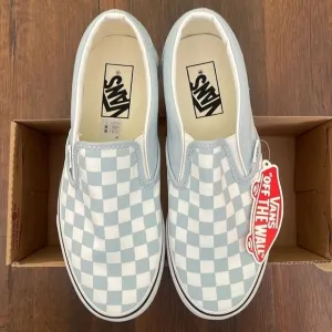 VANS CLASSIC CHECKBOARD BABY BLUE WOMEN SIZE 7.5
