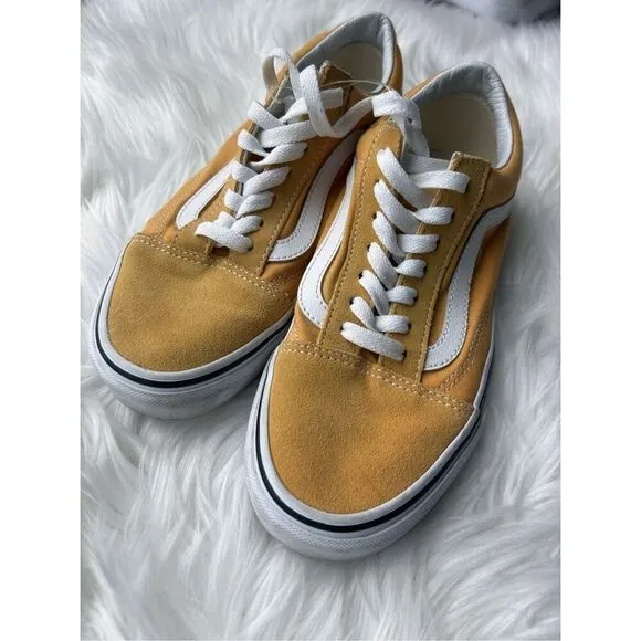 Vans Classic Old Skool Skateboard Sneaker Yellow Shoes Sz men 5.5  womens 7