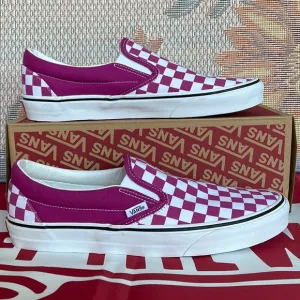 Vans Classic Slip-0n(Checkerboard) Fuchsia Re VN000XG8AZYMen’s Sneakers