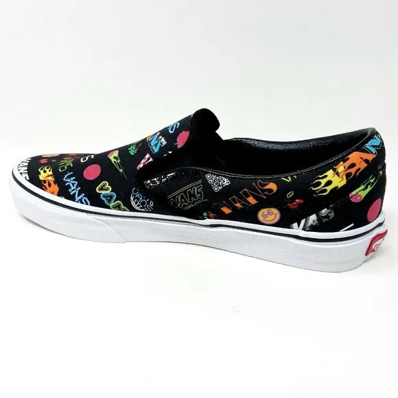Vans Classic Slip On (Disruptive) Black True White Mens Casual Shoes
