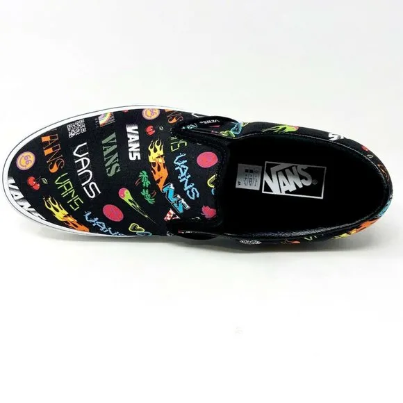 Vans Classic Slip On (Disruptive) Black True White Mens Casual Shoes