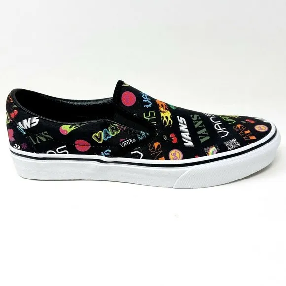 Vans Classic Slip On (Disruptive) Black True White Mens Casual Shoes