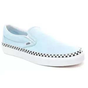 Vans Classic VN0A38F7VLS Men's 7 Blue Canvas Check Foxing Lifestyle Shoes HAM159