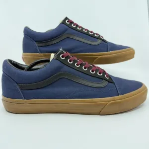 Vans Customs Old Skool Mens 12 Blue Black Gum Burgundy Skateboard Lace Sneakers