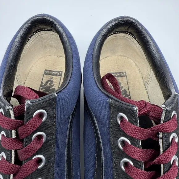 Vans Customs Old Skool Mens 12 Blue Black Gum Burgundy Skateboard Lace Sneakers
