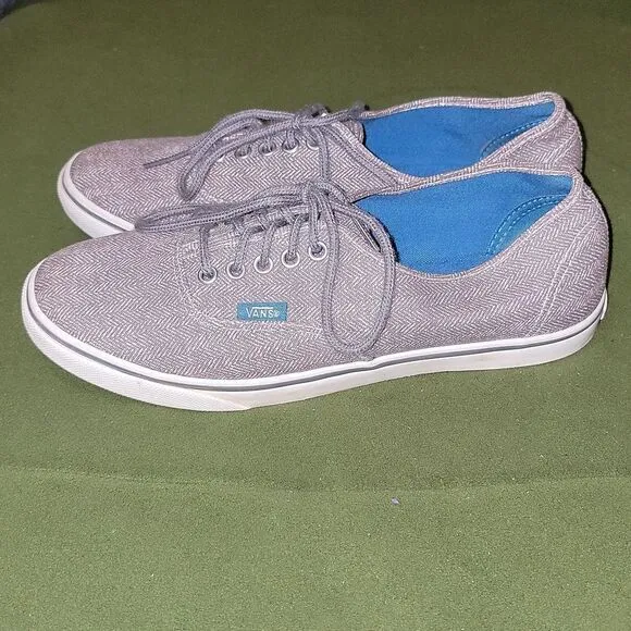 Vans Herringbone Low Top Classic Lace Up Sneaker Shoes Size Men 6.5 Womens 8