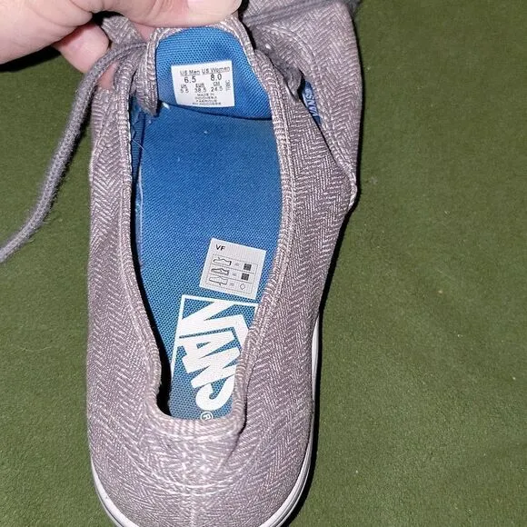 Vans Herringbone Low Top Classic Lace Up Sneaker Shoes Size Men 6.5 Womens 8