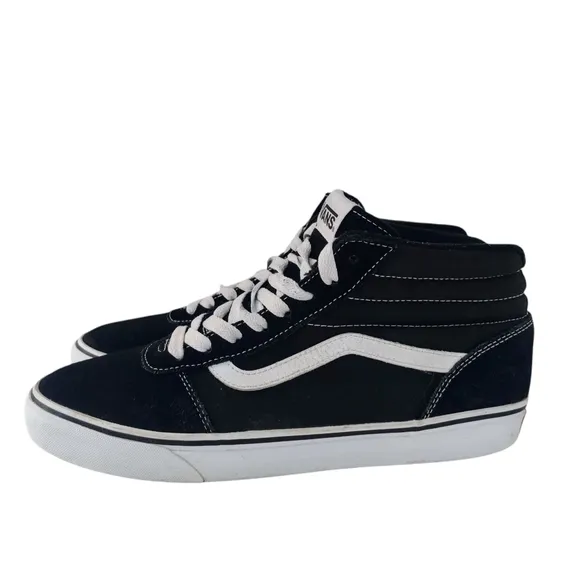VANS Hi Top Suede Sneakers 10 Mens Black White Skateboard
