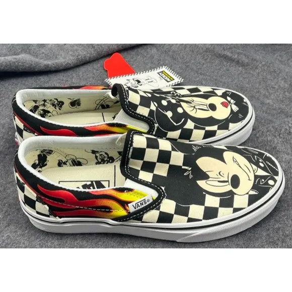 Vans KIDS SIZE 4 Disney Mickey &amp; Minnie Mouse Classic Slip-On Shoes