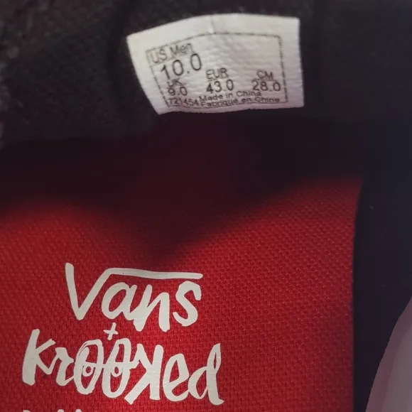 Vans KROOKED BY NATAS FOR RAY SKATE Skateboard SLIP-ON Men's Blue Red shoes 10