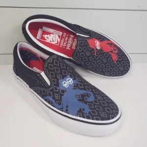 Vans KROOKED BY NATAS FOR RAY SKATE Skateboard SLIP-ON Men's Blue Red shoes 10