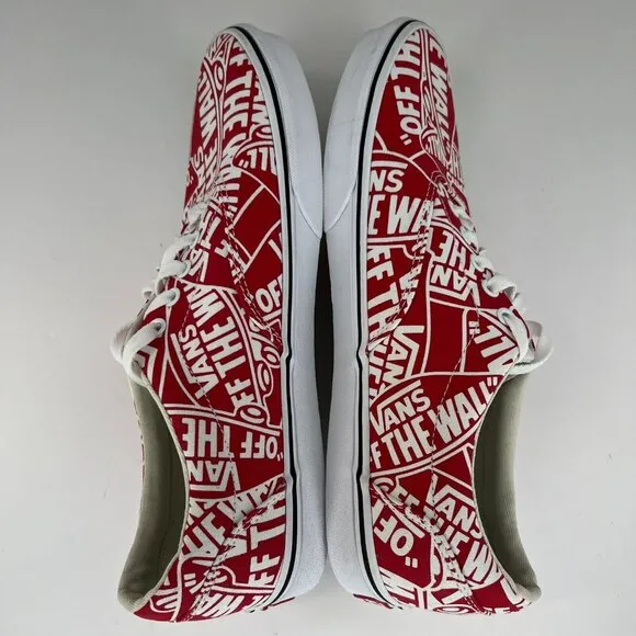 Vans Mens 721356 Red Doheny Otw Logo All Over Print Size 11.5 Skateboard Shoes