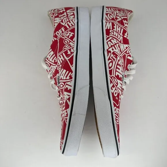 Vans Mens 721356 Red Doheny Otw Logo All Over Print Size 11.5 Skateboard Shoes