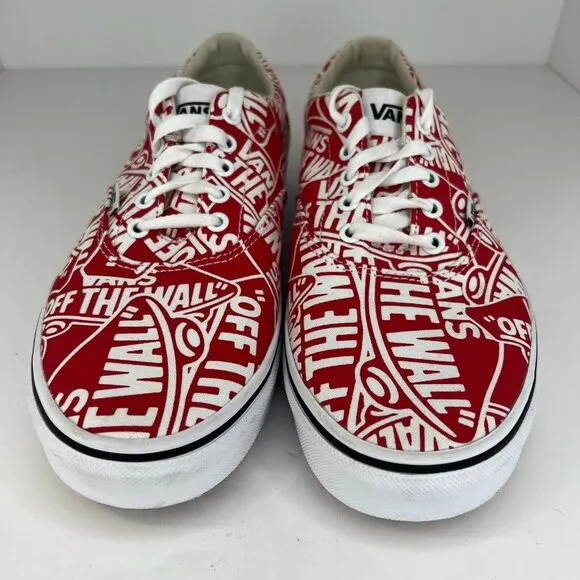 Vans Mens 721356 Red Doheny Otw Logo All Over Print Size 11.5 Skateboard Shoes