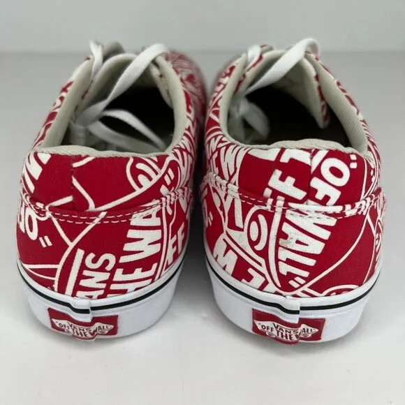 Vans Mens 721356 Red Doheny Otw Logo All Over Print Size 11.5 Skateboard Shoes