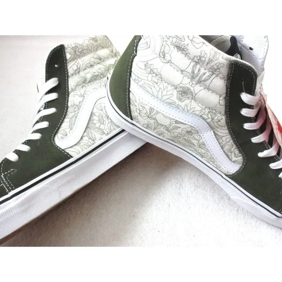 Vans Men's Sk8-Hi Desert Skulls Grape Leaf Green White Skate shoes Sizes NIB