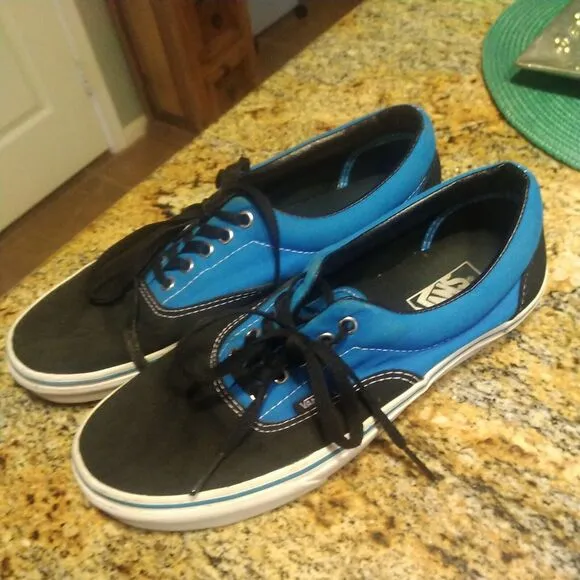 Vans Off the Wall 2 Tone Mens 10.5 Women's 12 Blue Black Skateboard Shoes TB4R