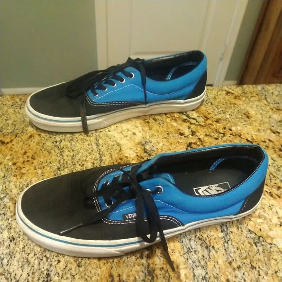 Vans Off the Wall 2 Tone Mens 10.5 Women's 12 Blue Black Skateboard Shoes TB4R