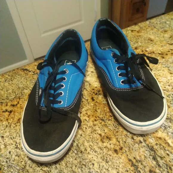 Vans Off the Wall 2 Tone Mens 10.5 Women's 12 Blue Black Skateboard Shoes TB4R