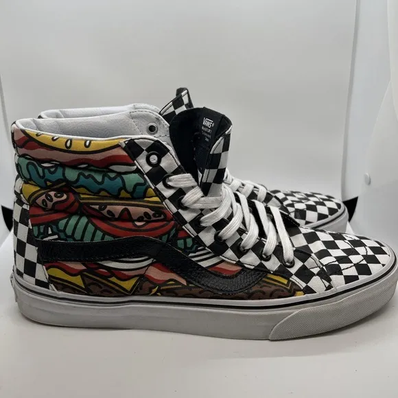 Vans Off The Wall SK8-Hi Hamburger Skateboard Shoes Men's Size 12