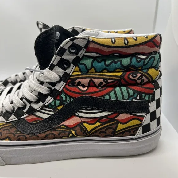 Vans Off The Wall SK8-Hi Hamburger Skateboard Shoes Men's Size 12