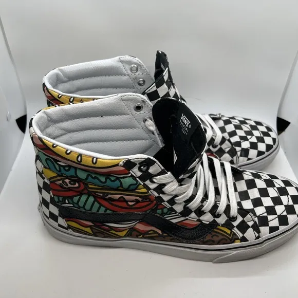 Vans Off The Wall SK8-Hi Hamburger Skateboard Shoes Men's Size 12