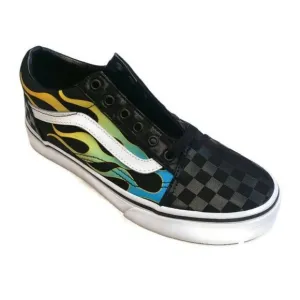Vans OFF THE WALL Skateboard Shoes 721454 Old Skool Flame Boys Size 5 Womens 6.5