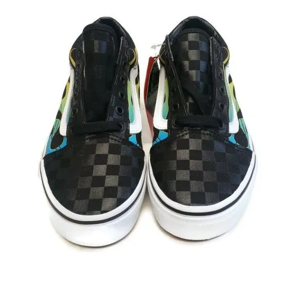 Vans OFF THE WALL Skateboard Shoes 721454 Old Skool Flame Boys Size 5 Womens 6.5