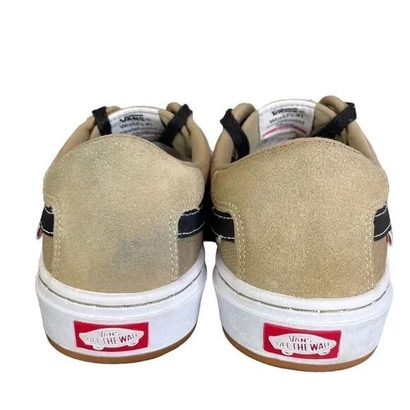 Vans Off The Wall Tan Lace Up Black Berle Pro Skateboard Shoes Size 9