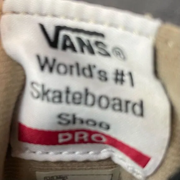 Vans Off The Wall Tan Lace Up Black Berle Pro Skateboard Shoes Size 9