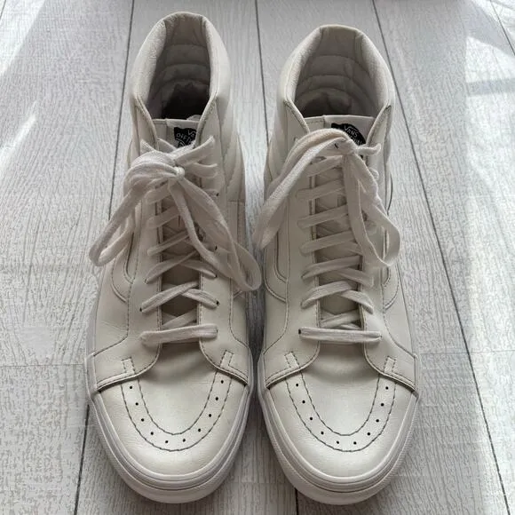VANS Off The Wall White High Top Retro Shoes Men 9 Women 10.5