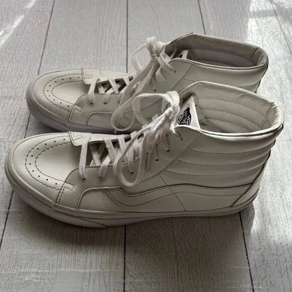 VANS Off The Wall White High Top Retro Shoes Men 9 Women 10.5