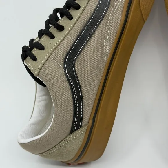 Vans Old Skool Low Skateboard Sneakers Mens 9 Brown Black Gum Lace Up Shoes