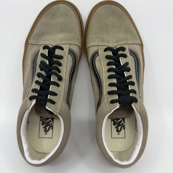 Vans Old Skool Low Skateboard Sneakers Mens 9 Brown Black Gum Lace Up Shoes