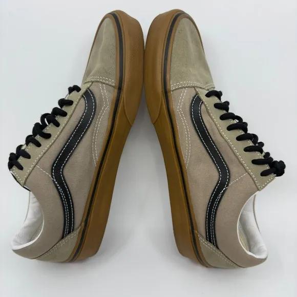 Vans Old Skool Low Skateboard Sneakers Mens 9 Brown Black Gum Lace Up Shoes