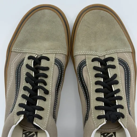 Vans Old Skool Low Skateboard Sneakers Mens 9 Brown Black Gum Lace Up Shoes