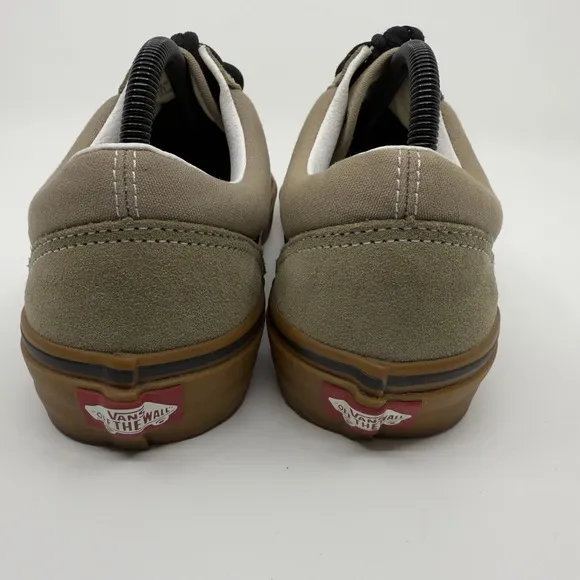 Vans Old Skool Low Skateboard Sneakers Mens 9 Brown Black Gum Lace Up Shoes