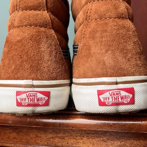 Vans Old Skool Mid Flannel Lined Skateboard Shoes Brown Suede M 8.5 | W 10