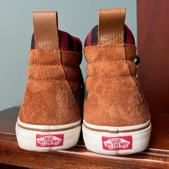 Vans Old Skool Mid Flannel Lined Skateboard Shoes Brown Suede M 8.5 | W 10