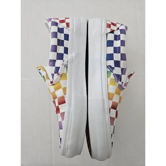 Vans Rainbow Checker SKATEboard Classics CUSTOMS Duracap Popcush M 5.5 W 7.5