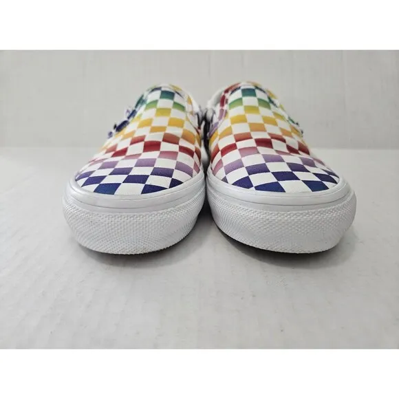 Vans Rainbow Checker SKATEboard Classics CUSTOMS Duracap Popcush M 5.5 W 7.5
