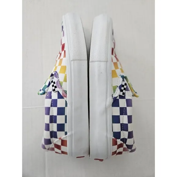 Vans Rainbow Checker SKATEboard Classics CUSTOMS Duracap Popcush M 5.5 W 7.5